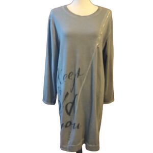 Tempo Paris gray cotton Keep The Wild In You long tunic dress size M/L